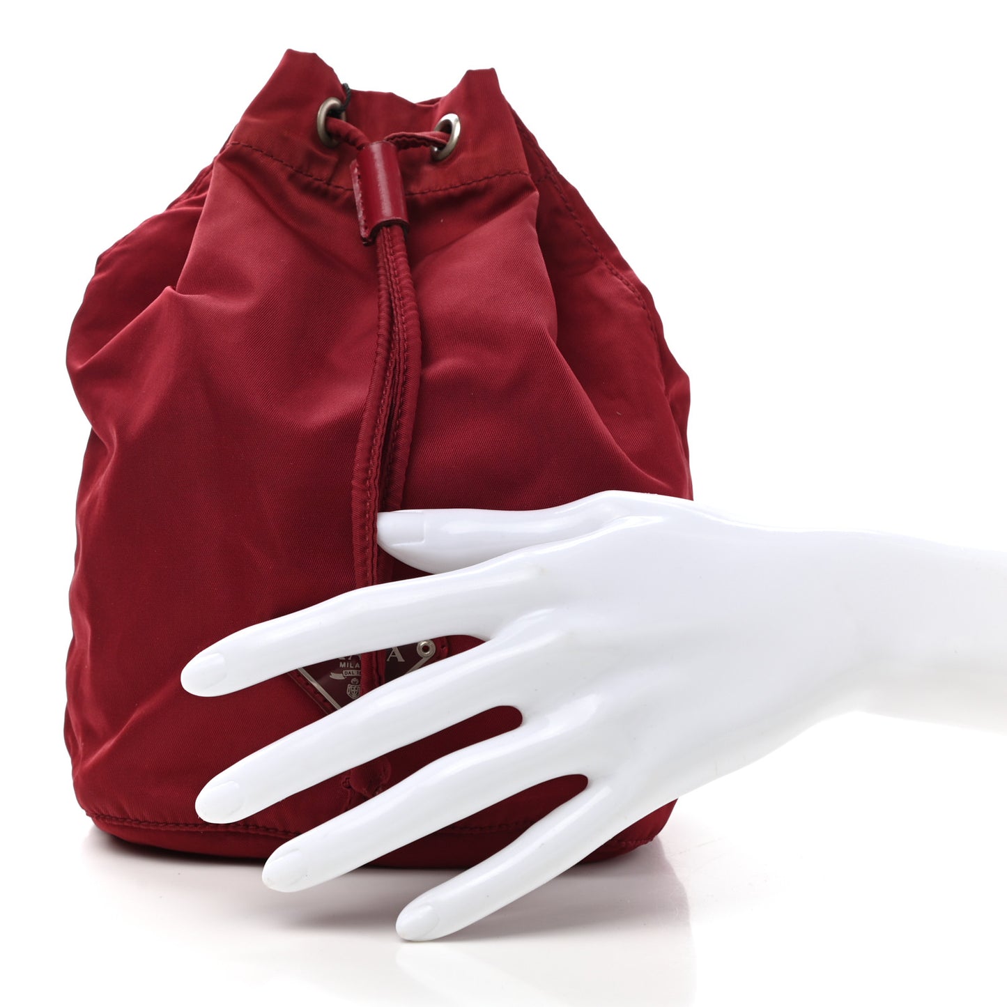 Nylon Vela Drawstring Pouch Rosso