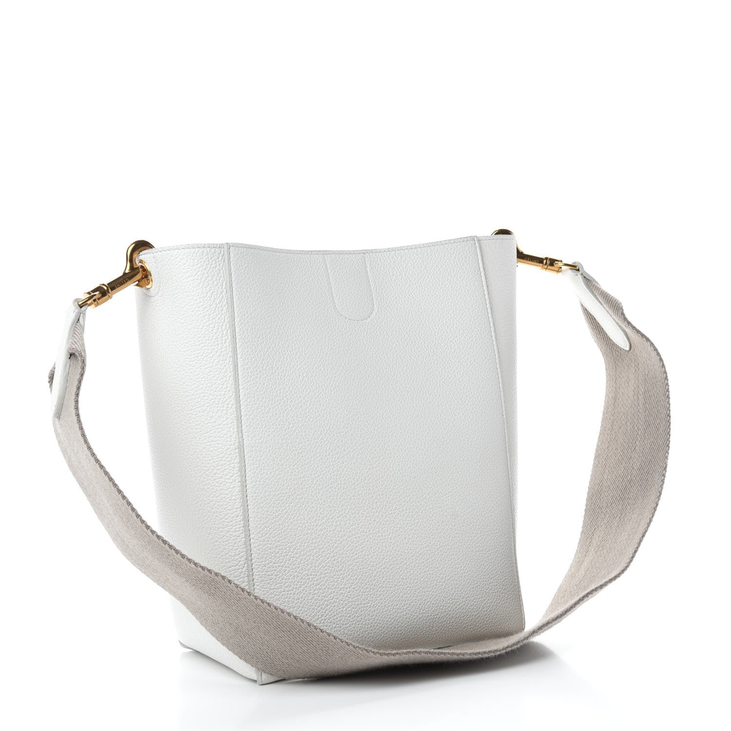 Celine Soft Grained Calfskin Small Sangle Bucket Bag White 3 of 12