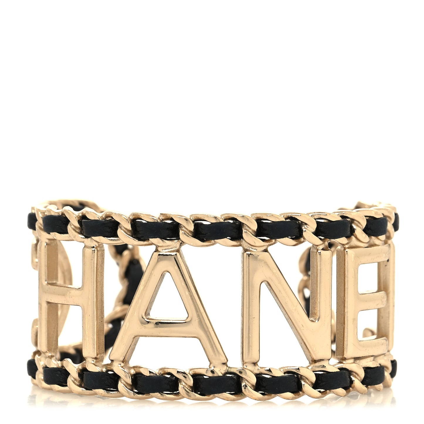 Lambskin Vintage Allure Cuff Bracelet M Black Gold