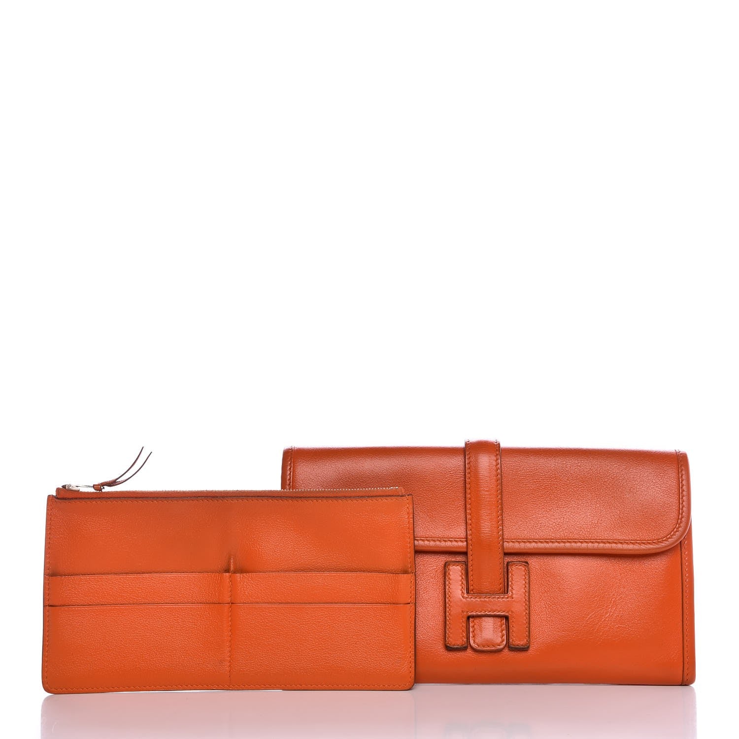 Hermes Swift Jige Duo Clutch Orange 5 of 13