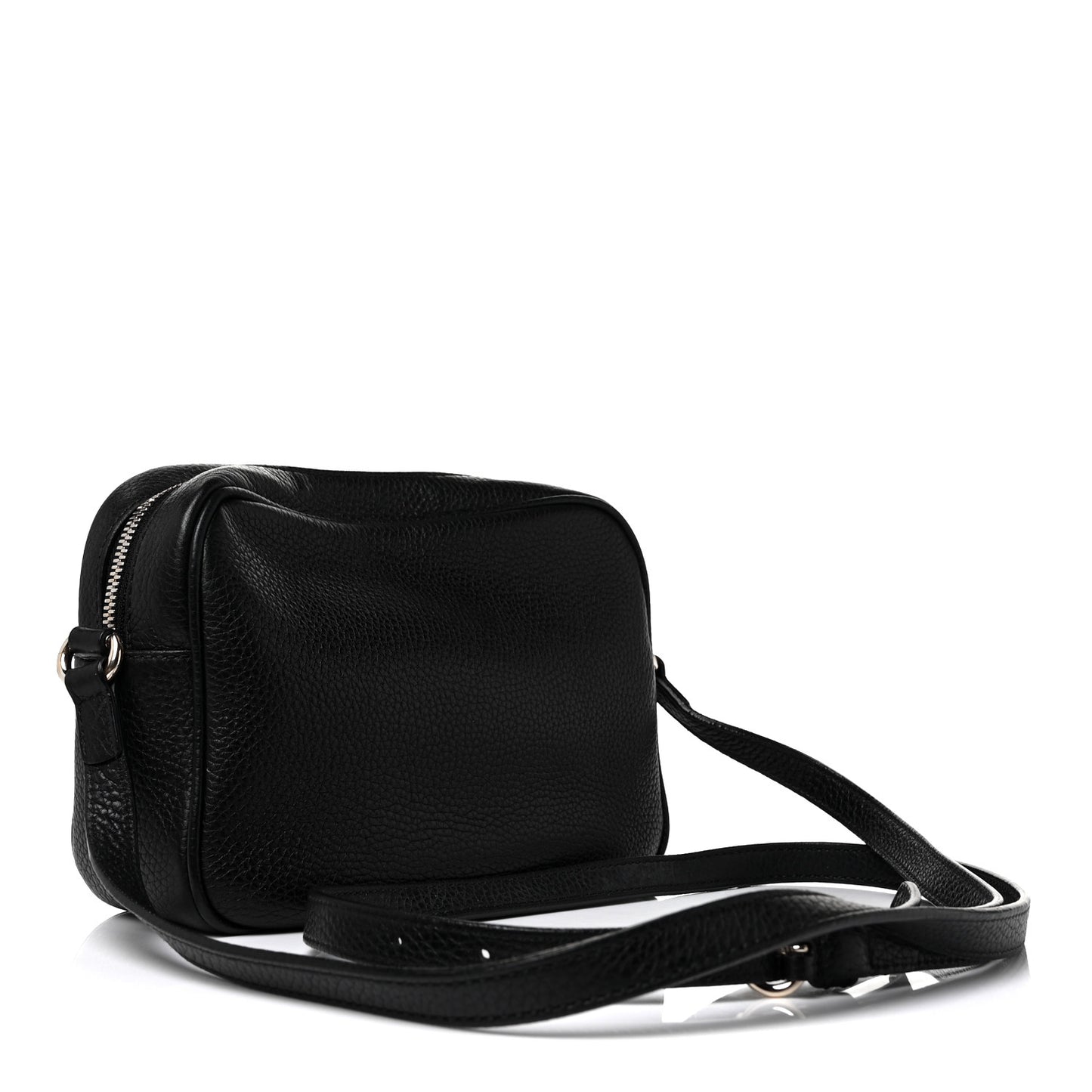 Pebbled Calfskin Small Soho Disco Bag Black