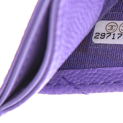 Chanel Caviar Quilted Card Holder Purple 8 of 9