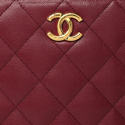 Chanel Caviar Quilted Small Shopping Tote Burgundy 8 of 10