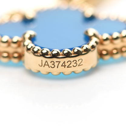 Van Cleef & Arpels 18K Yellow Gold Blue Agate 5 Motifs Vintage Alhambra Bracelet 6 of 7