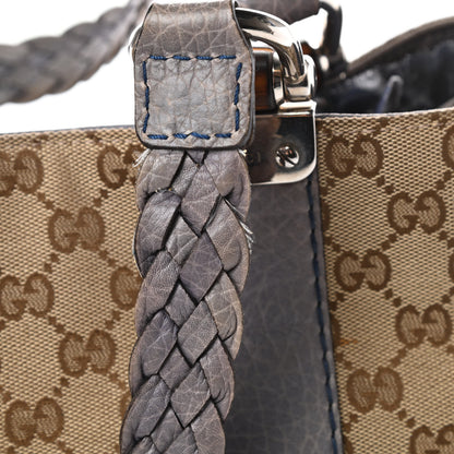 Gucci Monogram Medium Bamboo Bar Tote Blue 13 of 13