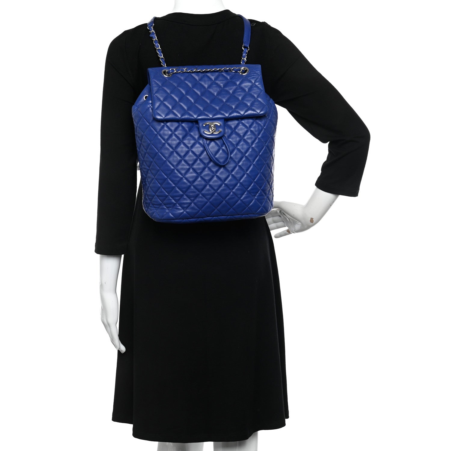 Chanel Lambskin Quilted Large Urban Spirit Backpack Blue 2 of 10