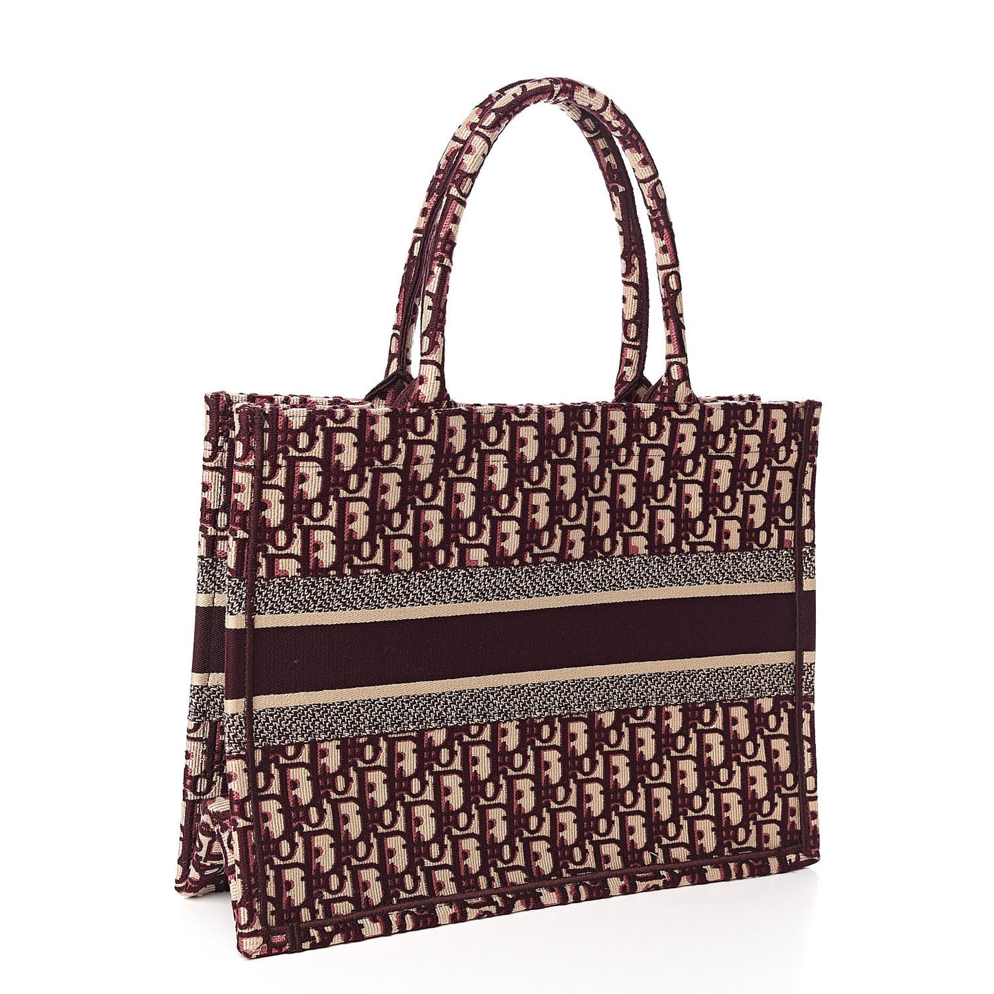 Oblique Medium Book Tote Burgundy Multicolor