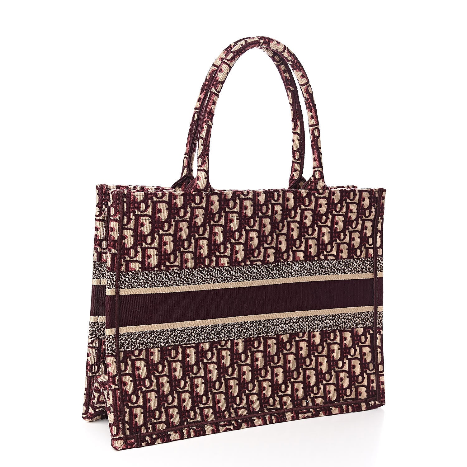 Christian Dior Oblique Medium Book Tote Burgundy Multicolor 3 of 9