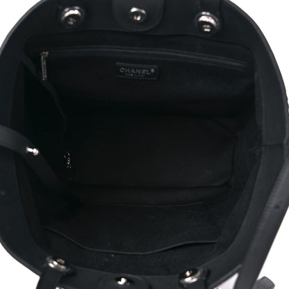 Chanel Grained Calfskin Large Coco Eyelets Shopping Tote Black 5 of 9