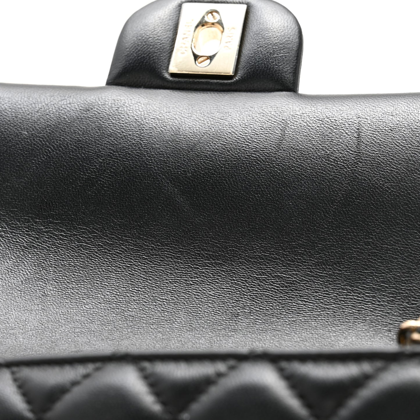 Lambskin Quilted Mini Rectangular Flap Black