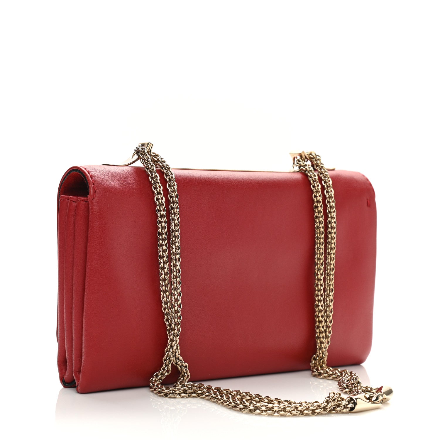 Valentino Garavani Vitello Buckle Rockstud Flap Bag Red 3 of 13