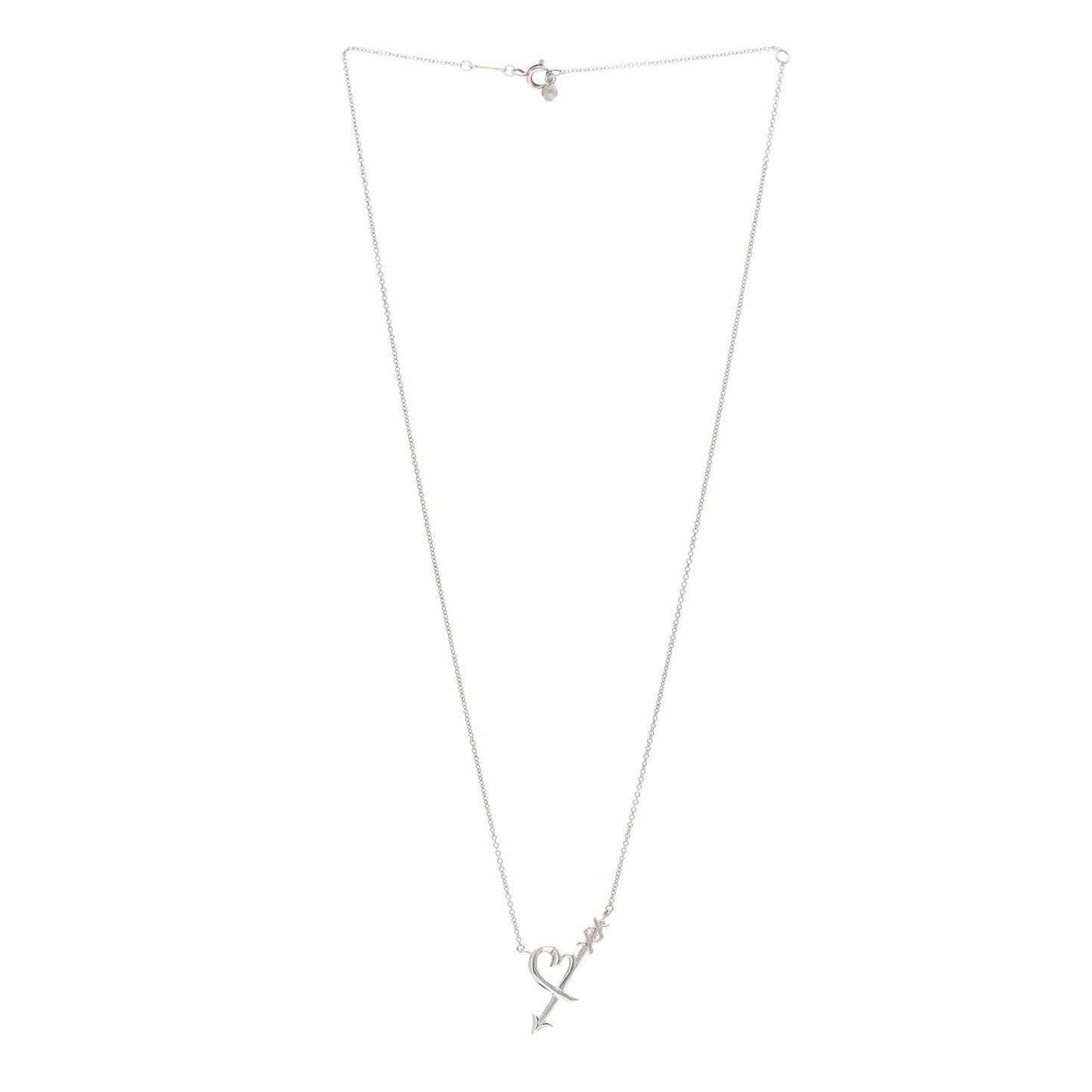 Sterling Silver Paloma Picasso Heart and Arrow Pendant Necklace