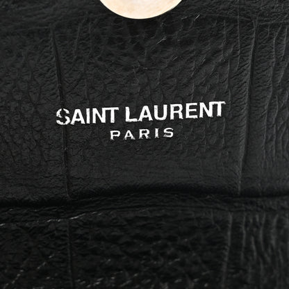 Saint Laurent Calfskin Crocodile Embossed Monogram Candy Crossbody Black 5 of 5