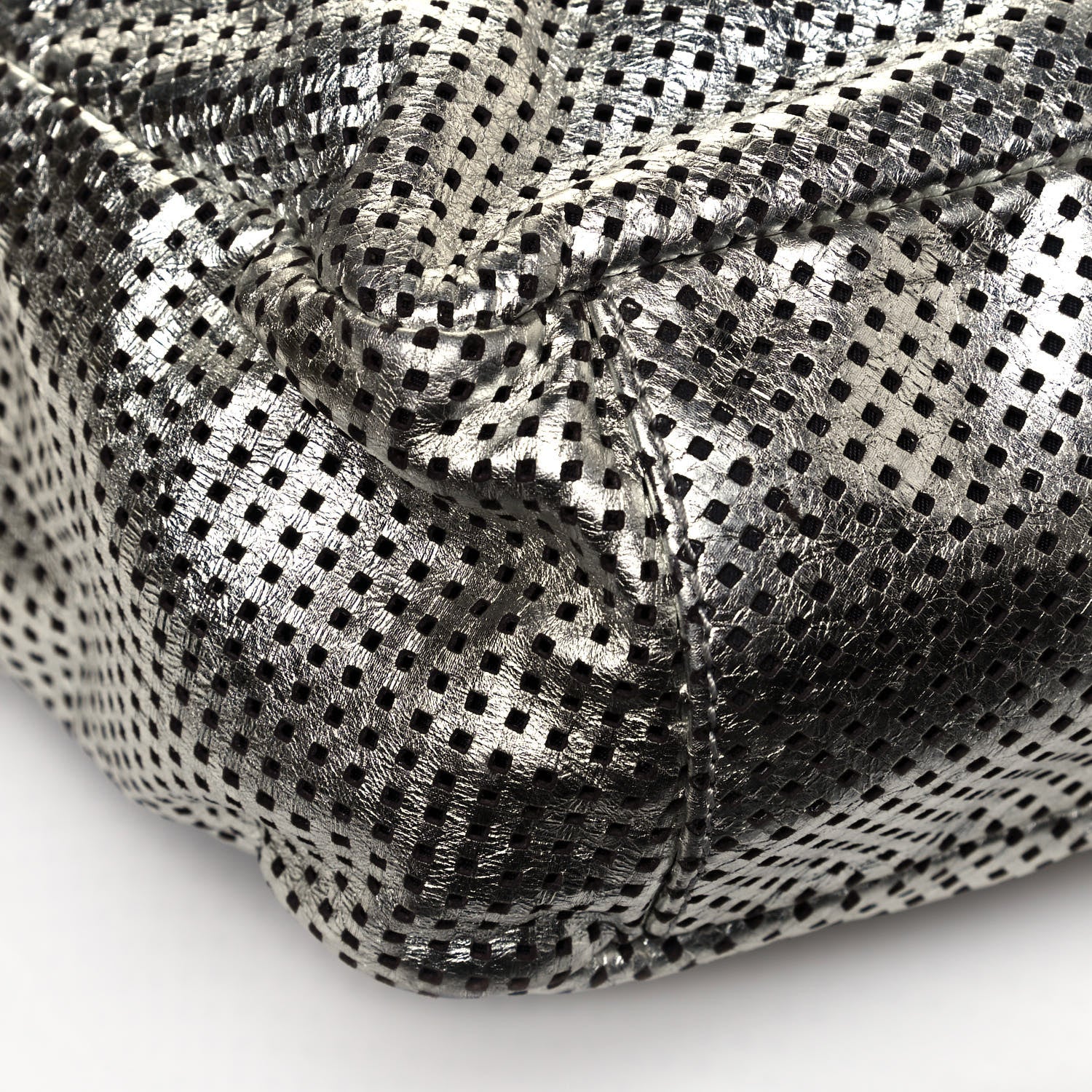 Chanel Metallic Glazed Calfskin Perforated Medium Rodeo Drive Tote Silver 11 of 14