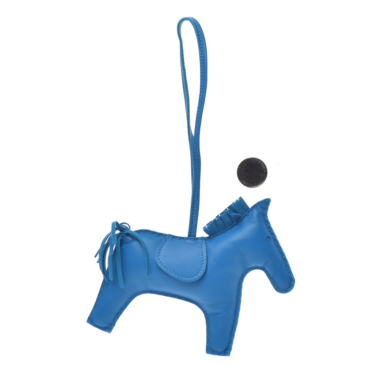 Milo Lambskin Grigri Rodeo Horse Bag Charm GM Bleu Zanzibar