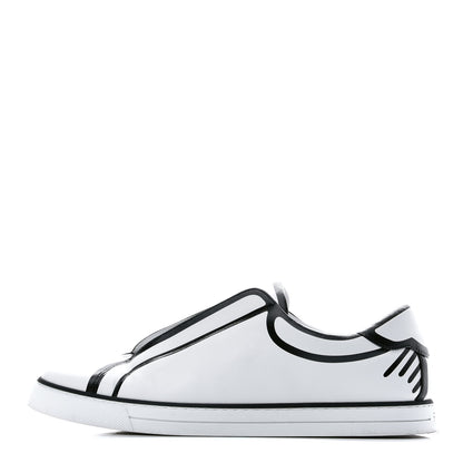 Fendi X JOSHUA VIDES Nappa Rockoclick Slip On Sneakers 39.5 Snow White Black 1 of 9