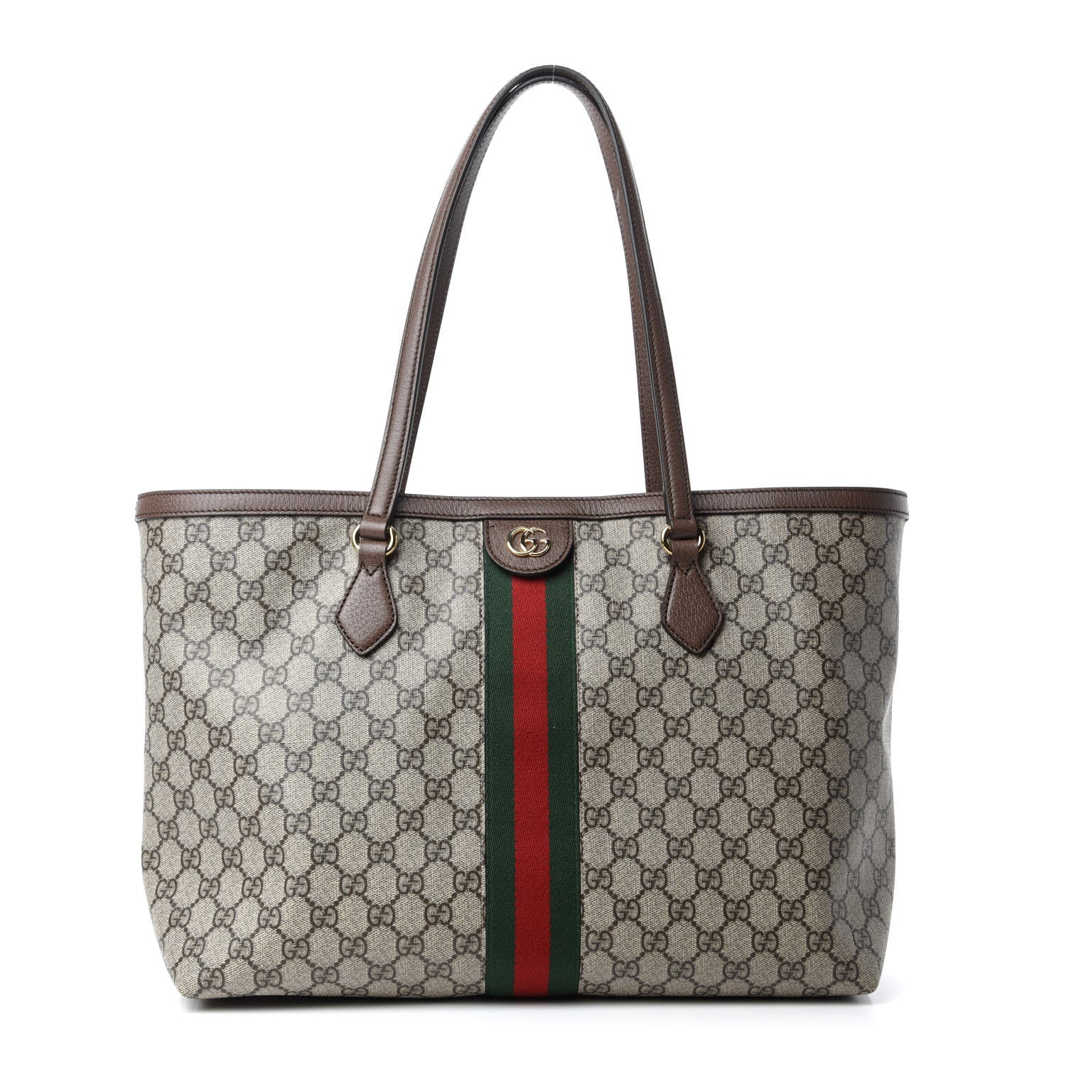 Gucci GG Supreme Monogram Medium Ophidia Shopping Tote Brown 1 of 11