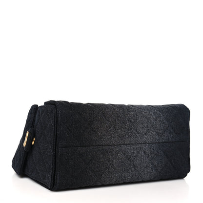 Chanel Washed Denim Quilted Small Chanel 25 Handbag Black 4 of 10