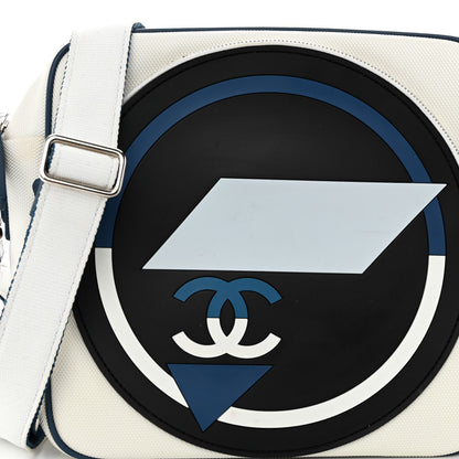Chanel Nylon Rubber Messenger White Blue 8 of 11