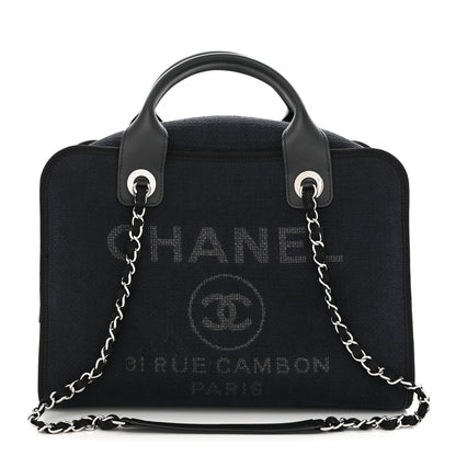Chanel Denim Deauville Bowling Bag Dark Blue 1 of 11