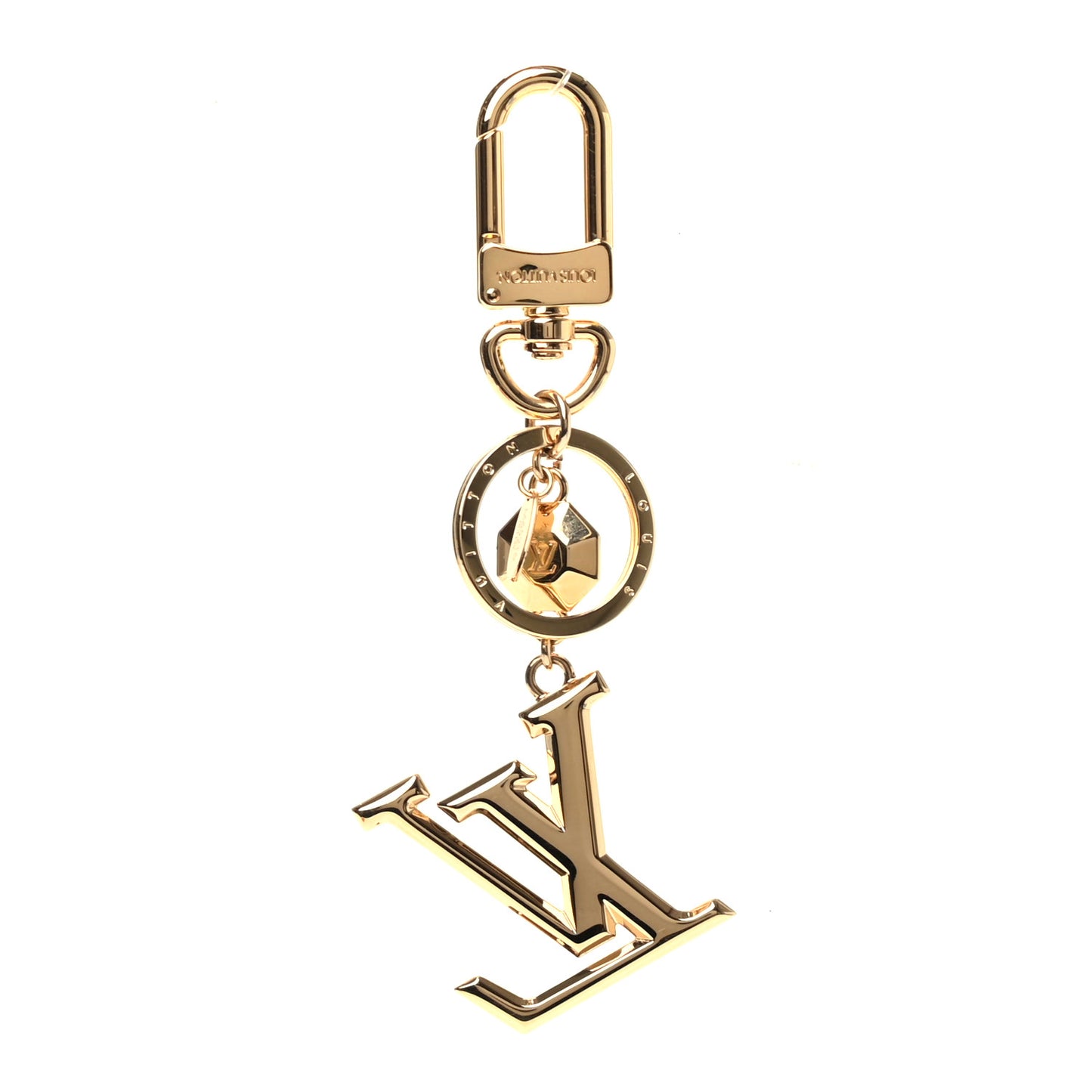 LV Facettes Bag Charm Key Holder Gold