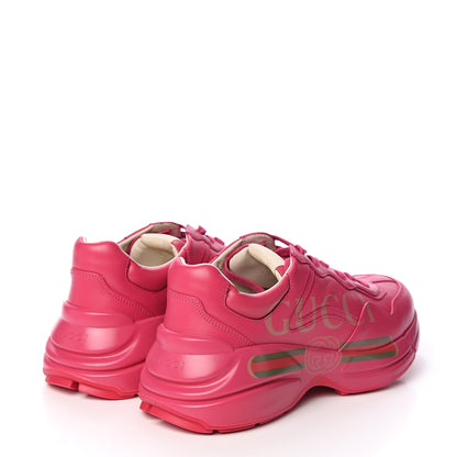 Gucci Calfskin Logo Mens Rhyton Sneakers 7.5 Box Pink 4 of 10