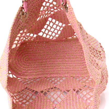 Chanel Raffia Effect Braided Large Shopping Bag Beige Pink 6 of 11