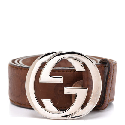Gucci Guccissima Interlocking G 40mm Belt 85 34 Acero 1 of 5