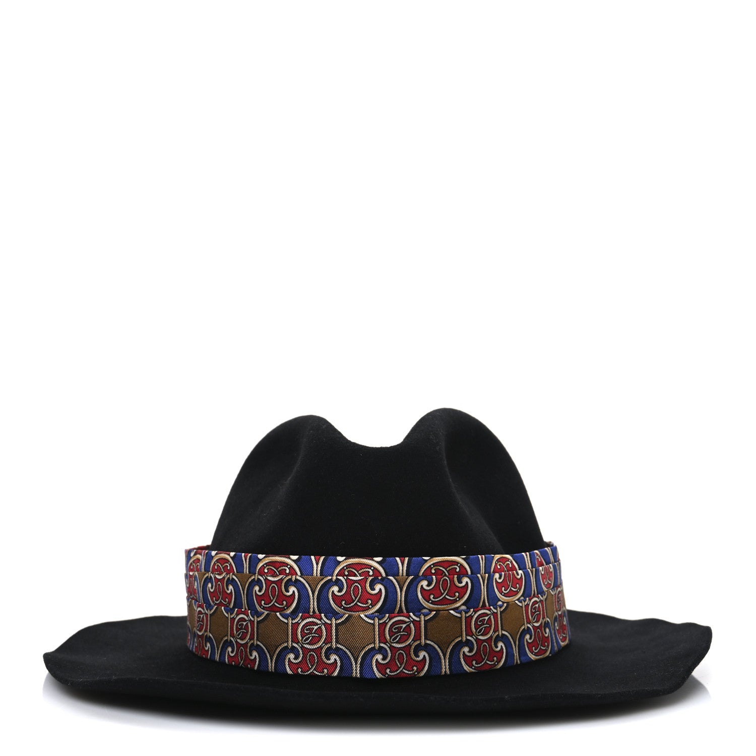 Fendi Rabbit Fur Scarf Fedora M Black 3 of 8
