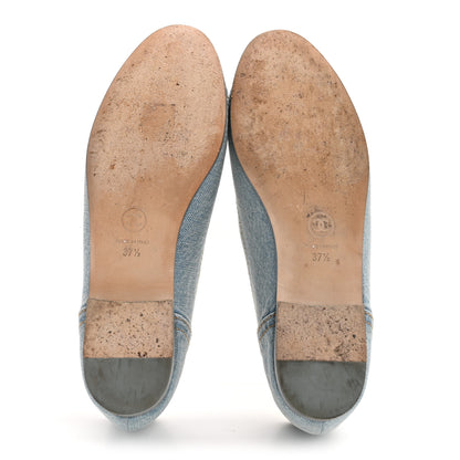 Chanel Denim CC Cap Toe Ballerina Flats 37.5 Light Blue 6 of 10