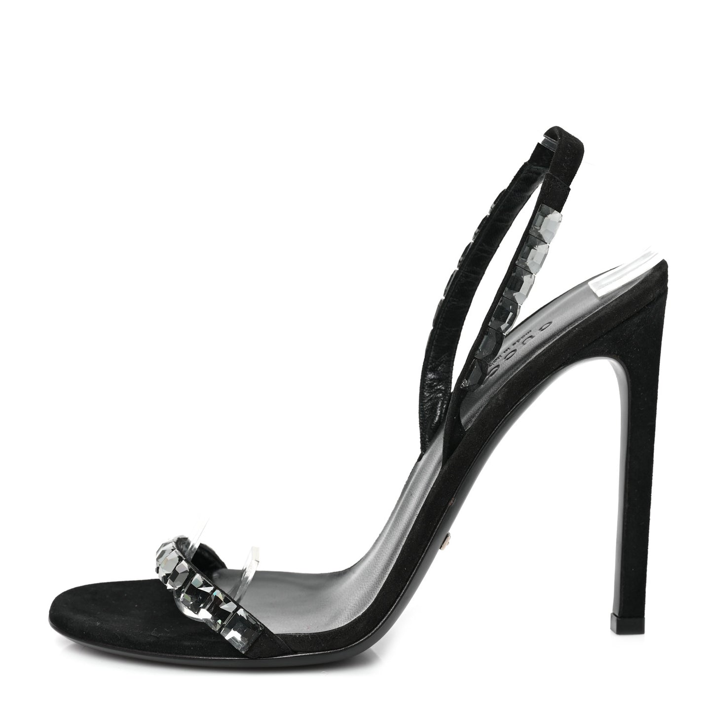 Kid Scamosciato Crystallo Mallory Slingback Sandal 37.5 Black
