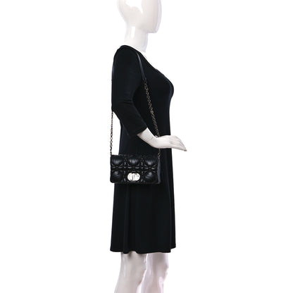 Christian Dior Calfskin Macrocannage Mini Caro Bag Black 2 of 9