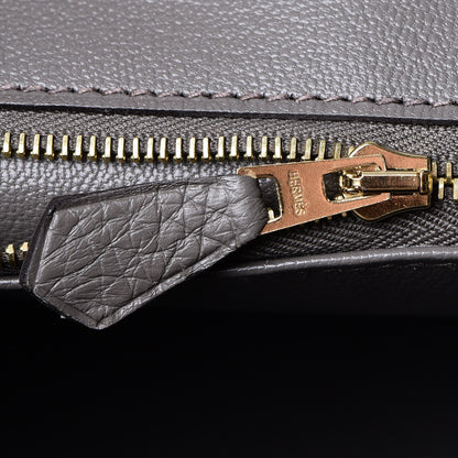 Hermes Taurillon Clemence Birkin 30 Etain 20 of 37