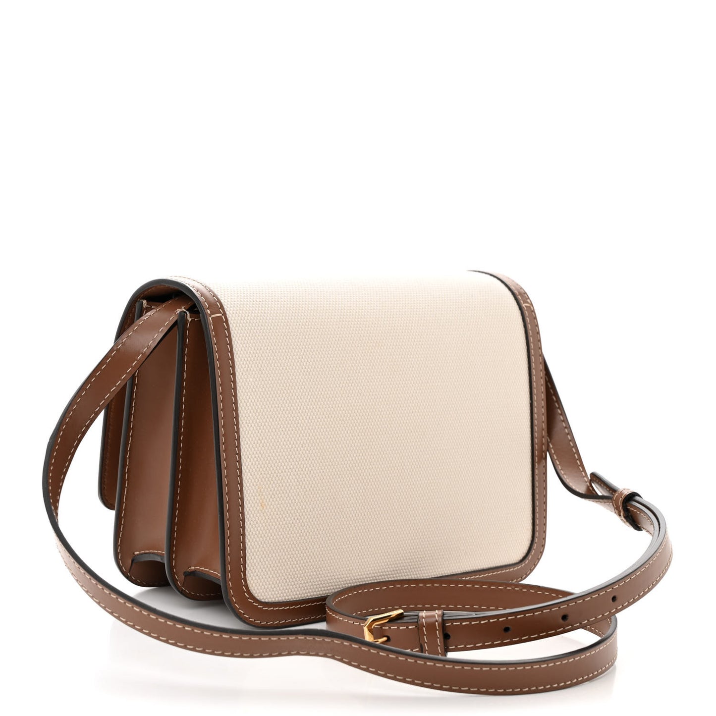Canvas Calfskin Small TB Bag Natural