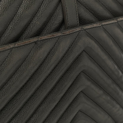 Saint Laurent Grained Calfskin Matelasse Chevron Monogram Medium College Bag Grey 17 of 18