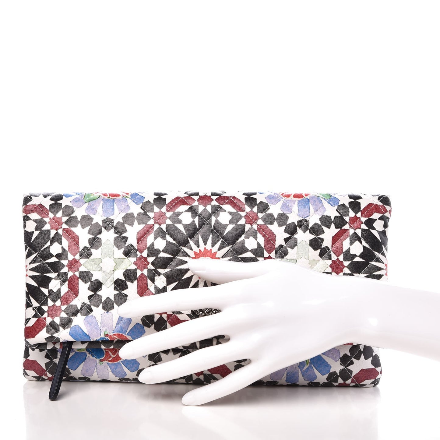 Glazed Lambskin Paris Dubai CC Beauty Clutch Multicolor