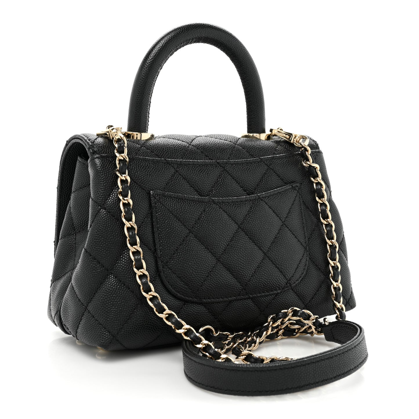 Caviar Quilted Extra Mini Coco Handle Flap Black