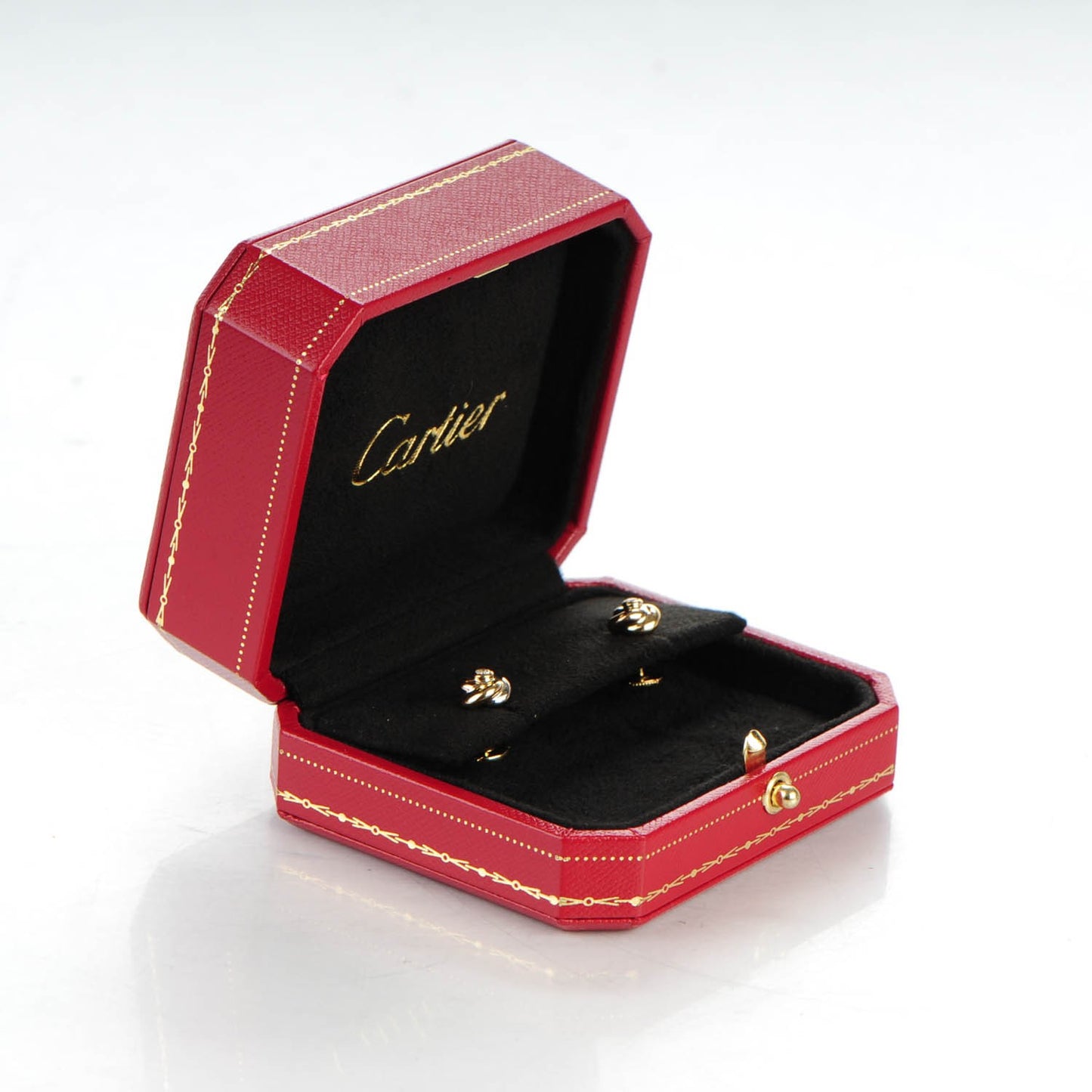 18K Pink Yellow White Gold Diamond Trinity Stud Earrings