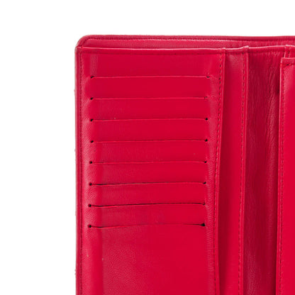 Chanel Lambskin Quilted Yen Wallet Red 9 of 13
