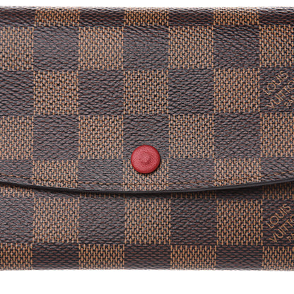Louis Vuitton Damier Ebene Emilie Wallet Red 9 of 11