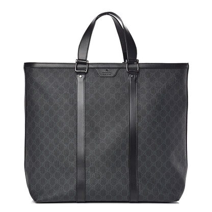 Gucci GG Supreme Monogram Tote Black Grey 1 of 11
