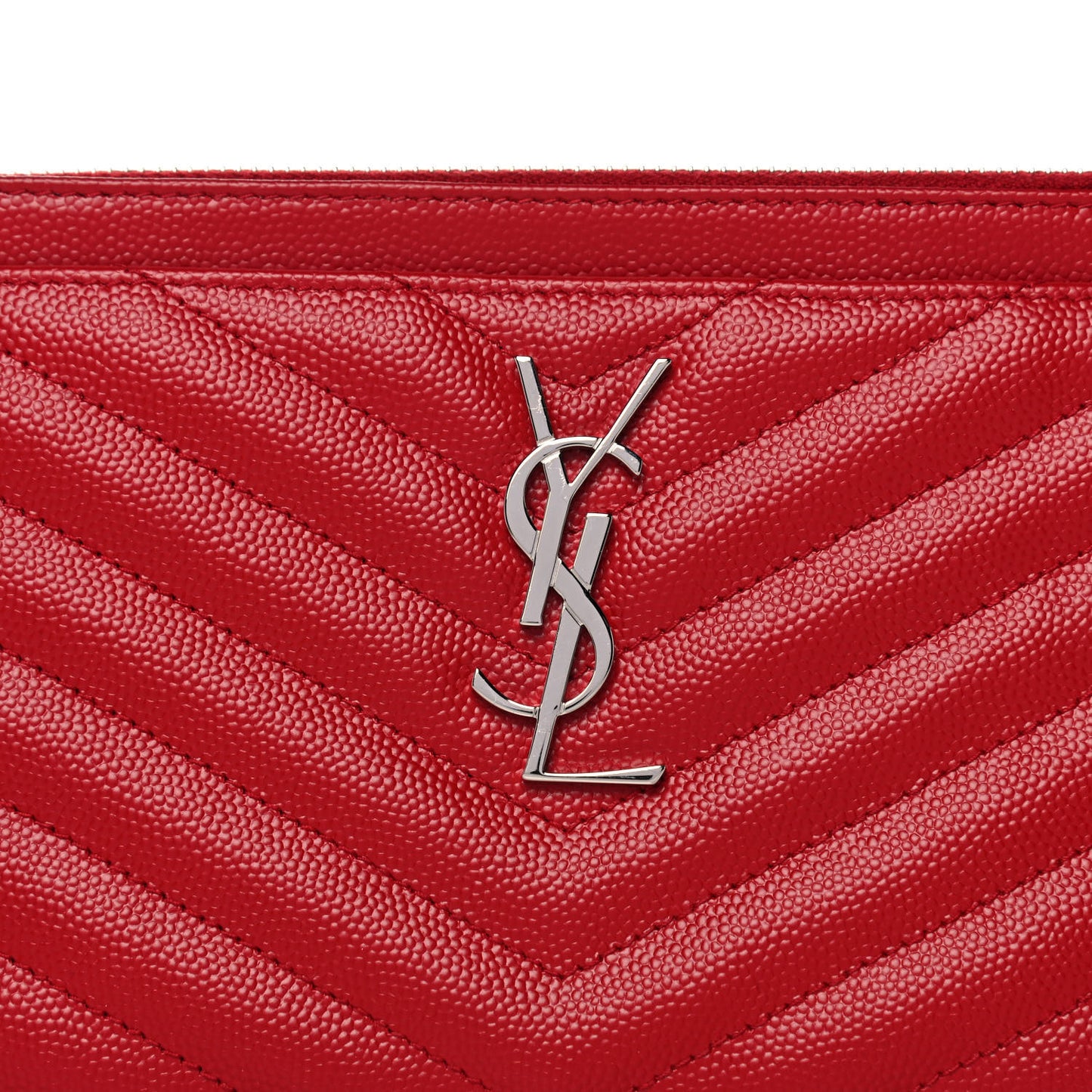 Grain De Poudre Chevron Monogram Bill Pouch Rouge Eros