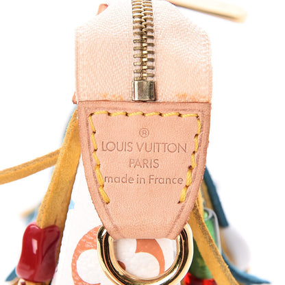 Louis Vuitton Monogram Multicolor Fringe Pochette Accessories White 7 of 7