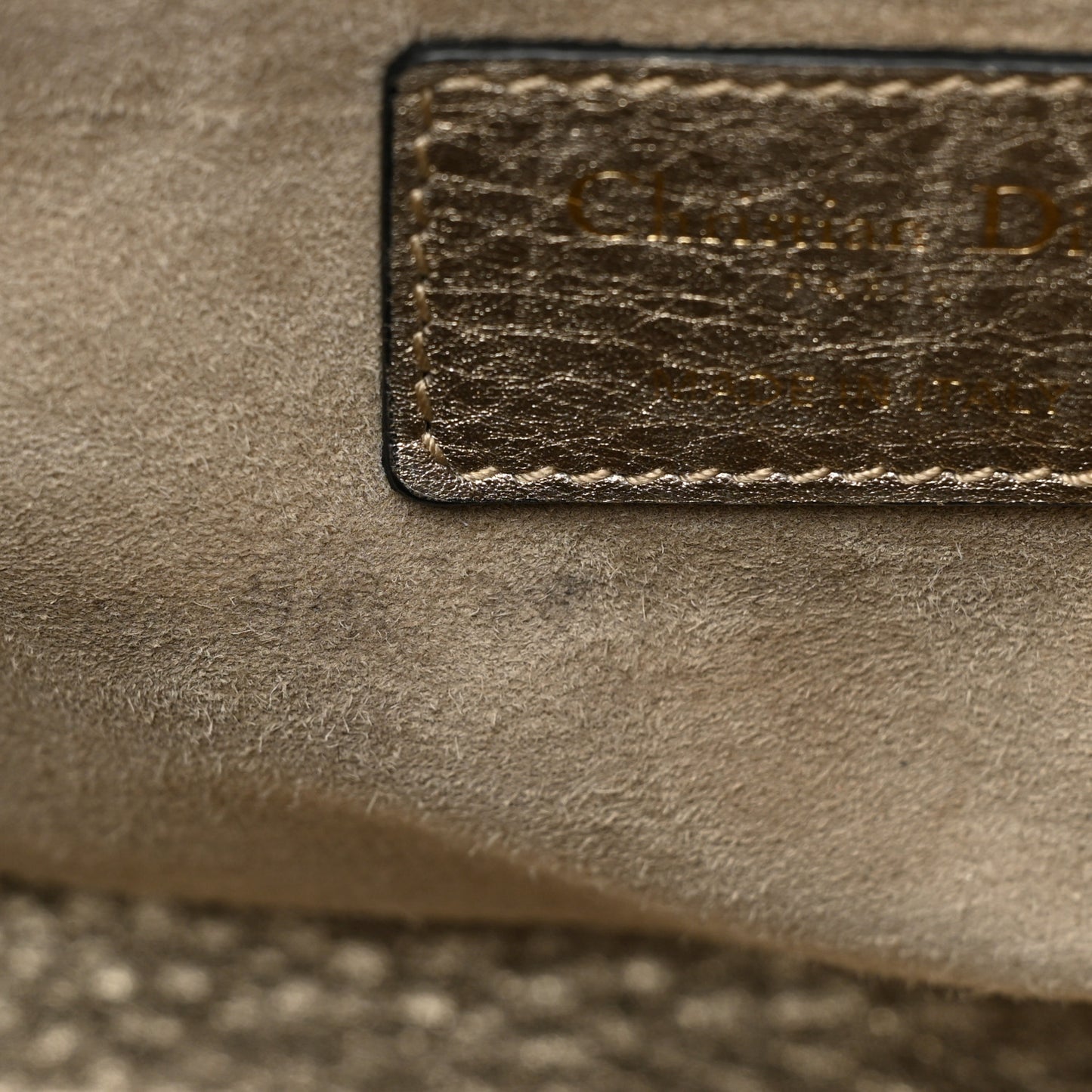 Metallic Grained Calfskin Cannage Medium Supple Lady Dior Gold