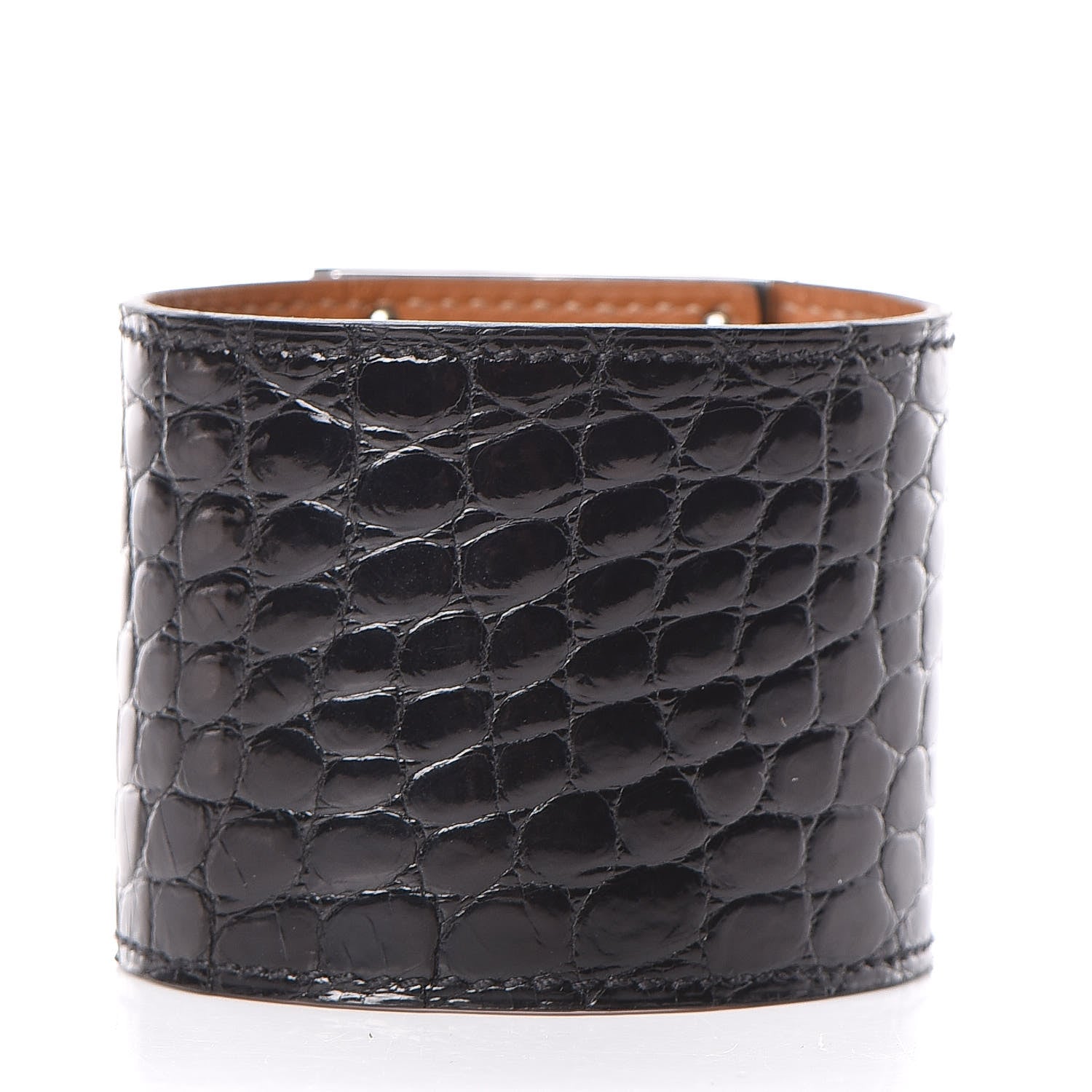 Hermes Shiny Alligator Kelly Extreme Bracelet S Black 3 of 5