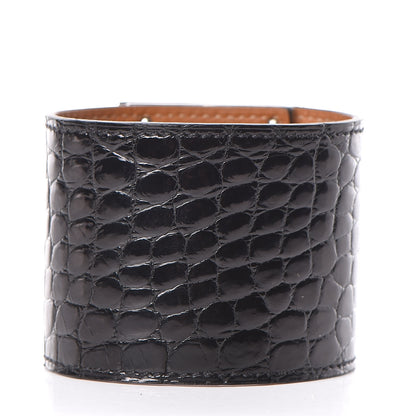Hermes Shiny Alligator Kelly Extreme Bracelet S Black 3 of 5