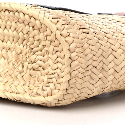 Loewe Raffia Small Basket Tote Bag Natural Tan Navy 8 of 9