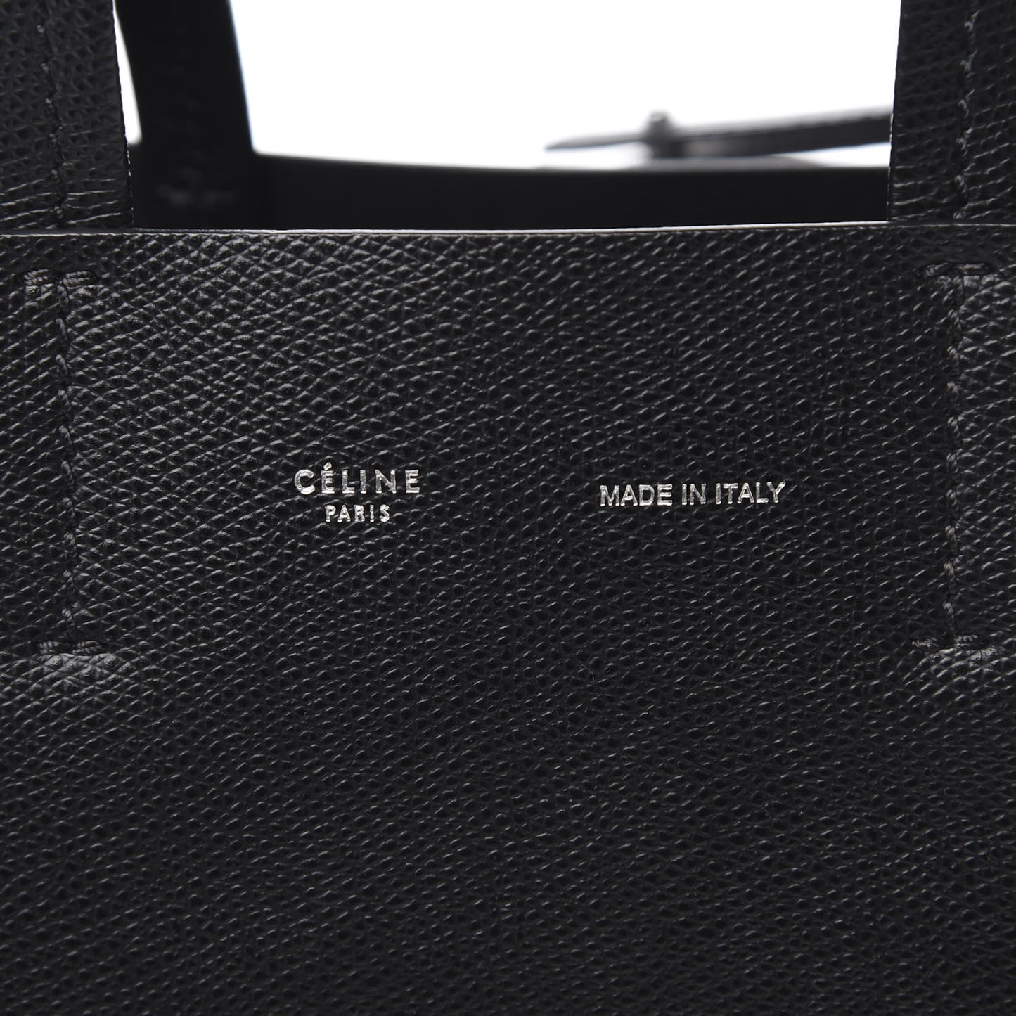 Grained Calfskin Small Vertical Cabas Black