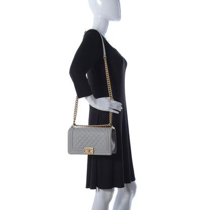 Chanel Caviar Quilted Medium Boy Flap Grey 2 of 10