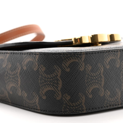 Celine Triomphe Canvas Calfskin Mini Triomphe Tan 10 of 12